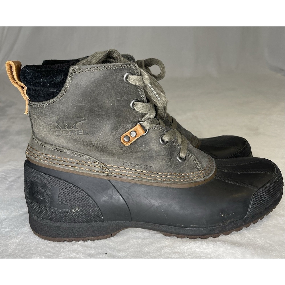 Sorel Men's Size 10 Green Black Ankeny Waterproof Duck Boots NM2101-326
